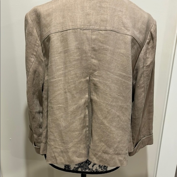 Spanner Women’s Utility Crop Jacket Linen khaki Small - Picture 2 of 3